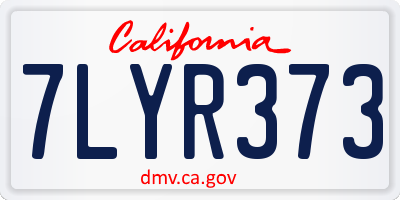 CA license plate 7LYR373