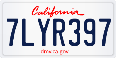 CA license plate 7LYR397