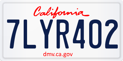 CA license plate 7LYR402