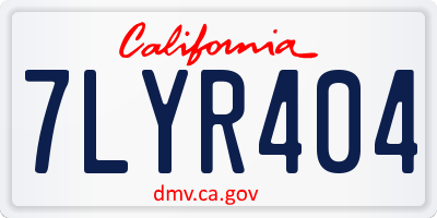 CA license plate 7LYR404