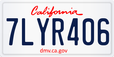 CA license plate 7LYR406