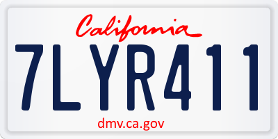 CA license plate 7LYR411