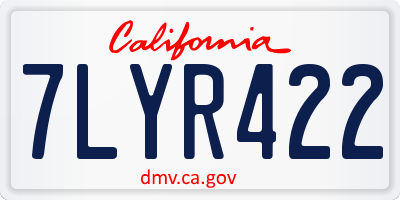 CA license plate 7LYR422