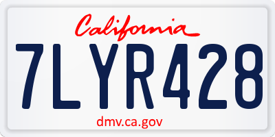 CA license plate 7LYR428