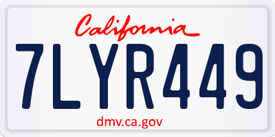 CA license plate 7LYR449