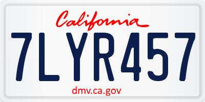 CA license plate 7LYR457