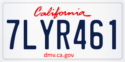 CA license plate 7LYR461