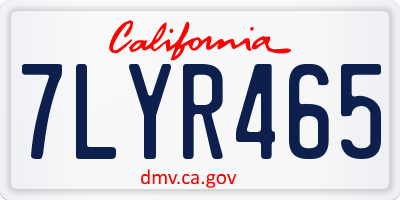 CA license plate 7LYR465