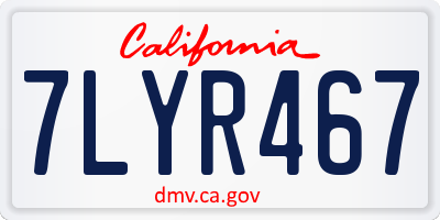 CA license plate 7LYR467