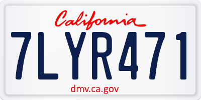 CA license plate 7LYR471