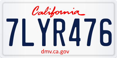 CA license plate 7LYR476