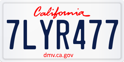 CA license plate 7LYR477