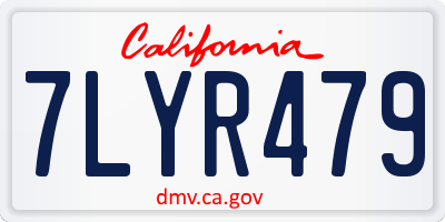 CA license plate 7LYR479