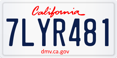 CA license plate 7LYR481