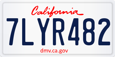 CA license plate 7LYR482
