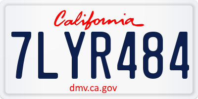 CA license plate 7LYR484