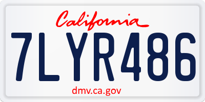 CA license plate 7LYR486