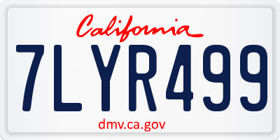 CA license plate 7LYR499