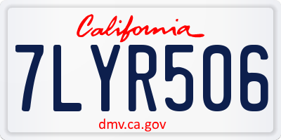 CA license plate 7LYR506