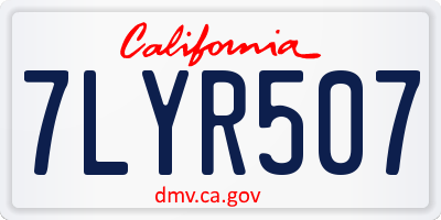 CA license plate 7LYR507