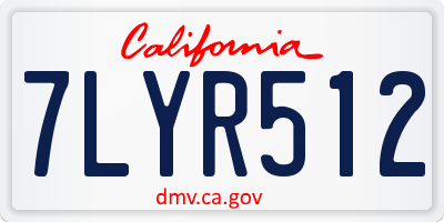 CA license plate 7LYR512