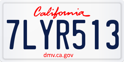 CA license plate 7LYR513