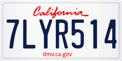 CA license plate 7LYR514