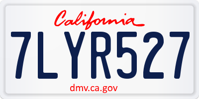 CA license plate 7LYR527