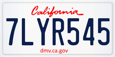 CA license plate 7LYR545
