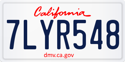 CA license plate 7LYR548