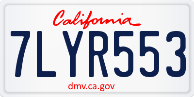 CA license plate 7LYR553
