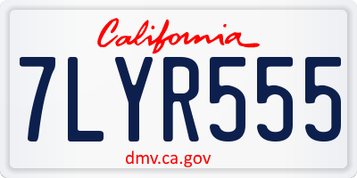 CA license plate 7LYR555