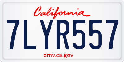 CA license plate 7LYR557