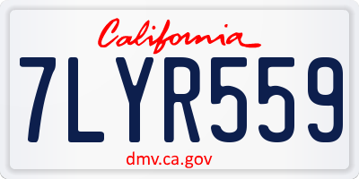 CA license plate 7LYR559