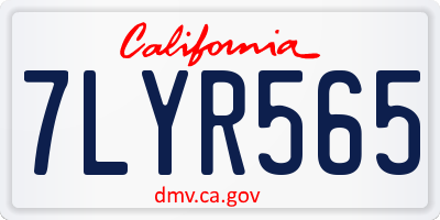 CA license plate 7LYR565