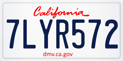 CA license plate 7LYR572
