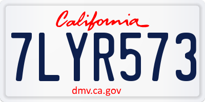 CA license plate 7LYR573