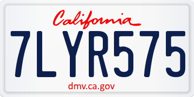 CA license plate 7LYR575