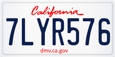 CA license plate 7LYR576