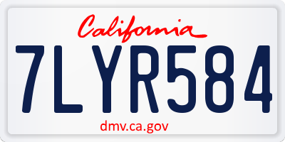 CA license plate 7LYR584