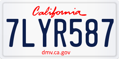 CA license plate 7LYR587