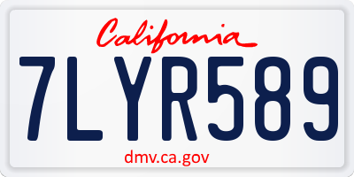 CA license plate 7LYR589