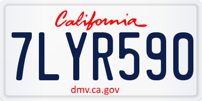 CA license plate 7LYR590