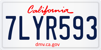 CA license plate 7LYR593