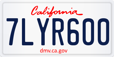 CA license plate 7LYR600