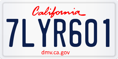 CA license plate 7LYR601