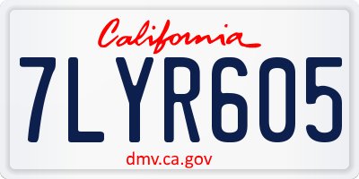 CA license plate 7LYR605