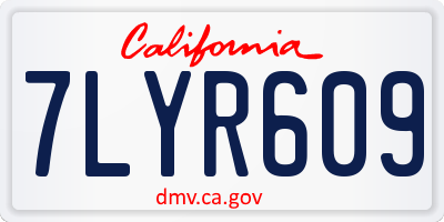 CA license plate 7LYR609