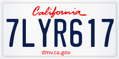 CA license plate 7LYR617