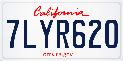 CA license plate 7LYR620